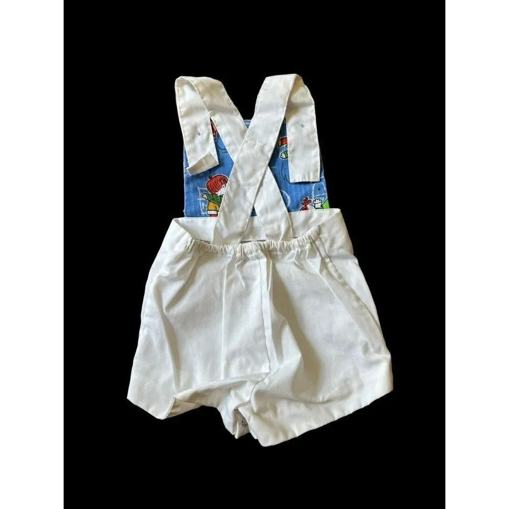 6 Mo Baby Boy Full Zip Lightweight Jacket & Shortalls Shorts Overalls Vtg